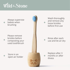 Wild & Stone textura del mango de bambú MOSO, agarre ergonómico y compostable