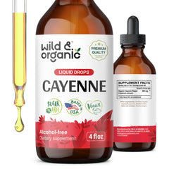 Wild & Organic vista frontal del frasco mostrando diseño y tamaño del producto