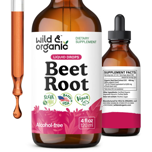 Wild & Organic frasco frontal mostrando etiqueta y tamaño práctico