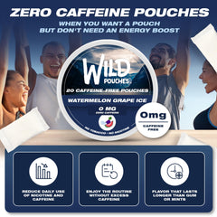 Wild Pouches detalle de la etiqueta que indica 0mg sin nicotina ni cafeína