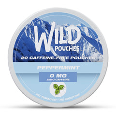 Wild Pouches frente de lata Peppermint Ice, presentación clara y portable