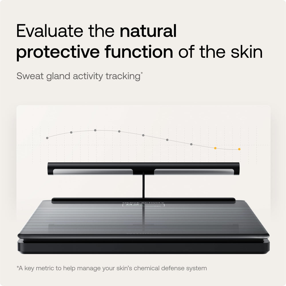 WITHINGS Body Scan junto a objeto para comparar tamaño y escala