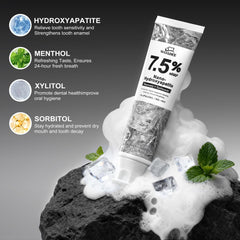 Woadee etiqueta con ingredientes destacando hidroxiapatita al 7,5%