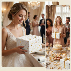 woric escena de boda usando el papel para decoración y regalos
