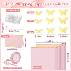 woric detalle del papel rosa con borde dorado que resalta durabilidad y elegancia