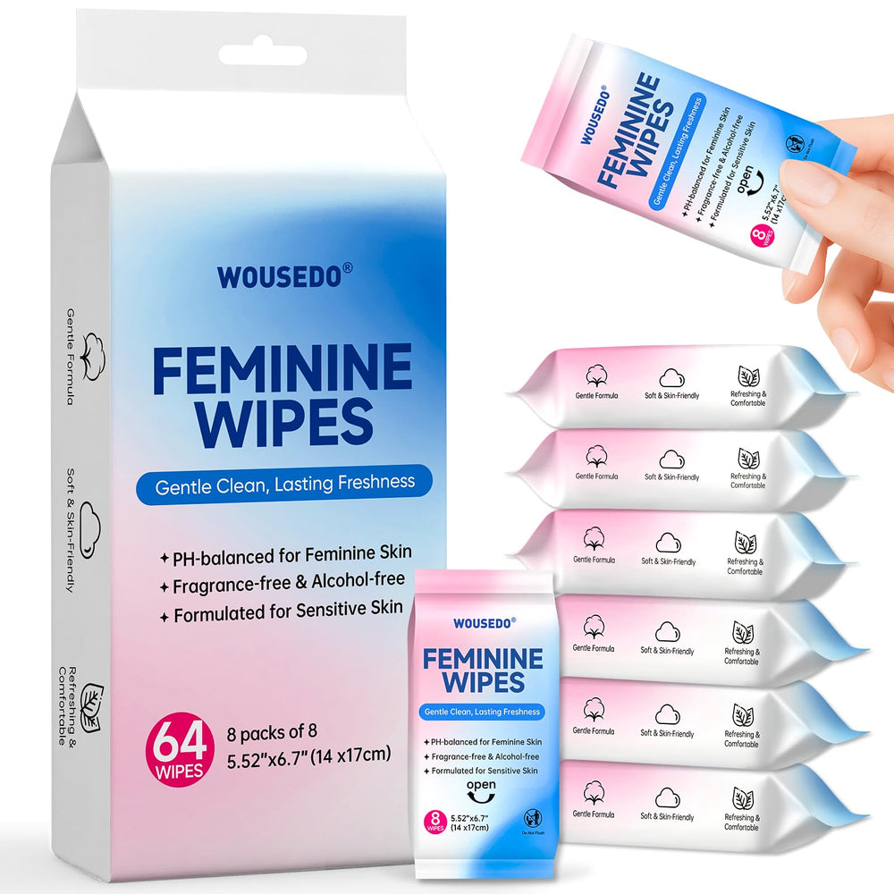 WOUSEDO: toallitas íntimas en estuche compacto para uso diario y discreto.