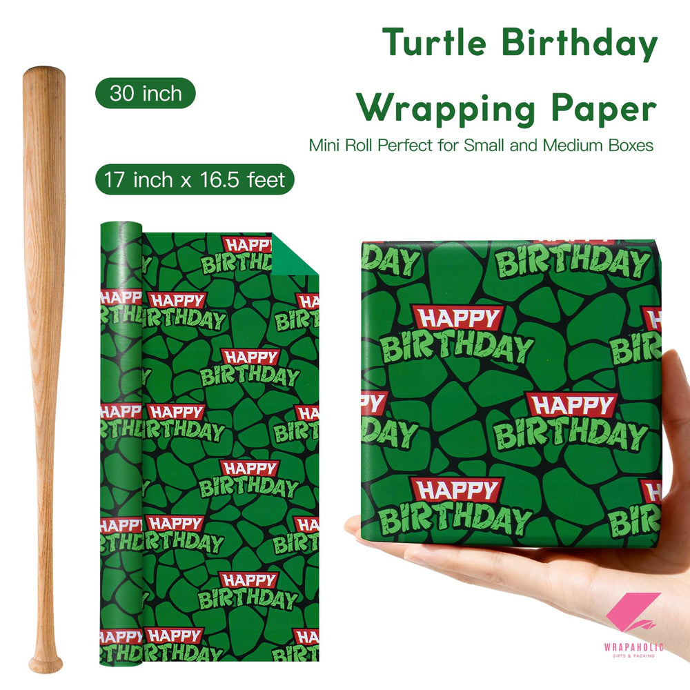 WRAPAHOLIC regalo envuelto con diseño tortuga que luce divertido y profesional