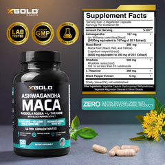X Gold Health raíces de maca negra roja amarilla como mezcla natural energizante