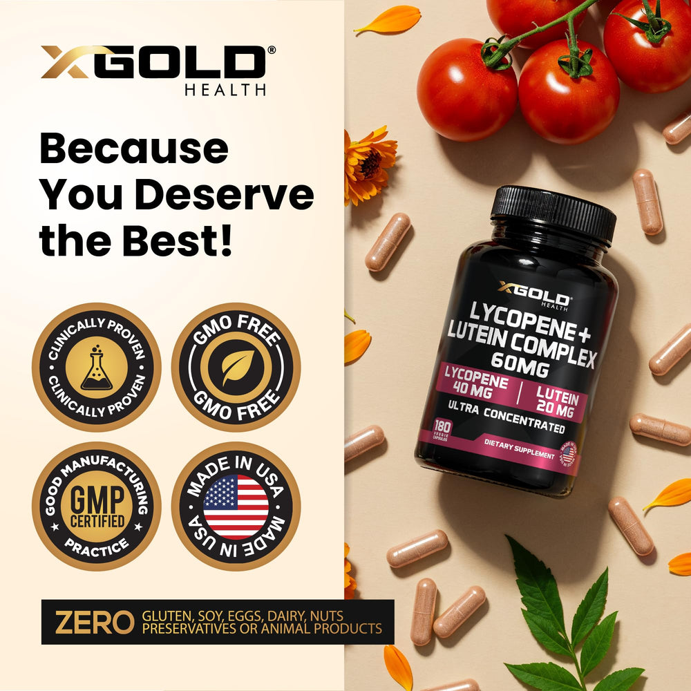 X Gold Health botella junto a objetos para comparar tamaño y duración