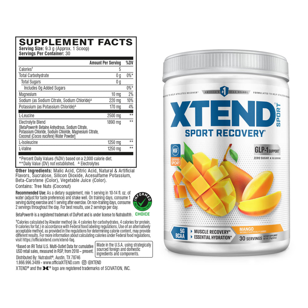 Xtend polvo en cuchara textura fina para mezcla rápida y eficiente