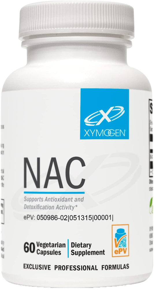 Cápsulas XYMOGEN NAC, formato práctico para apoyo antioxidante diario
