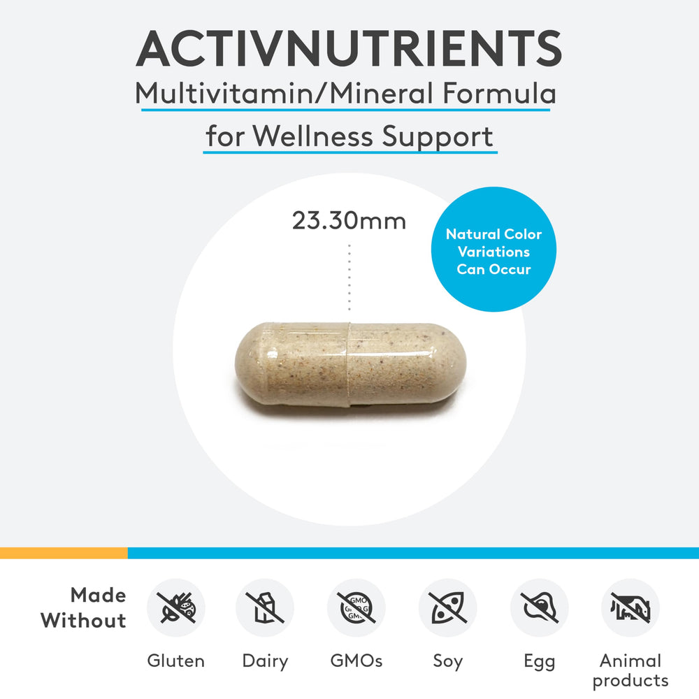 Etiqueta de ActivNutrients detalle, información de ingredientes clave.
