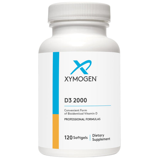 XYMOGEN D3 2000 UI, botella de cápsulas blandas para soporte de niveles saludables de vitamina D