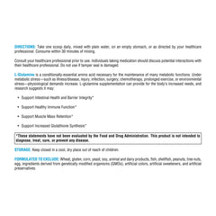 Etiqueta XYMOGEN L-Glutamina sin gluten y sin alergenos.