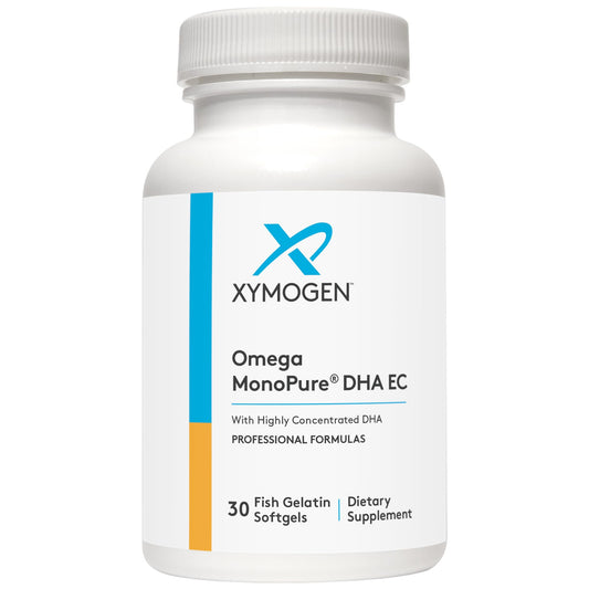 XYMOGEN Omega MonoPure DHA EC, botella con cápsulas para uso diario