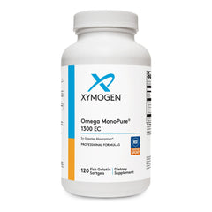 XYMOGEN envase frontal de Omega MonoPure 1300 EC con diseño profesional y claridad