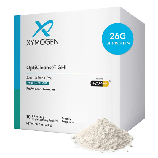 XYMOGEN OptiCleanse GHI Detox en bote: apoyo digestivo suave para el día a día.