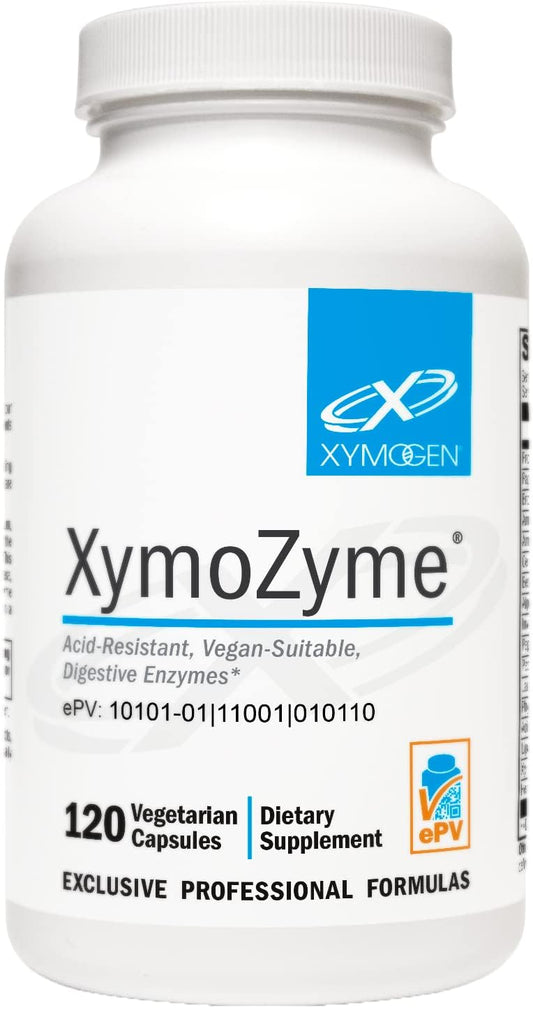 XymoZyme de Xymogen, botella frontal para uso diario.