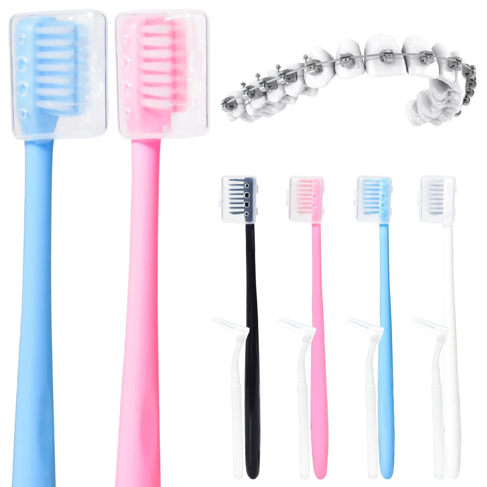 Y-Kelin cepillo V frontal mostrando forma para brackets y limpieza precisa