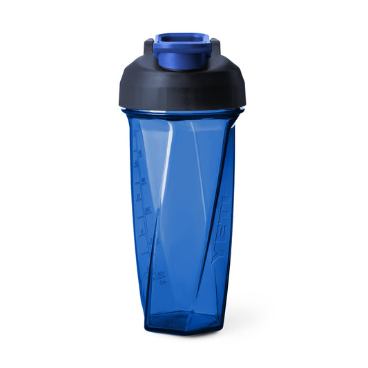 YETI botella frontal royal blue mostrando diseño robusto y capacidad
