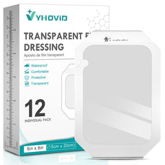 YHOVID vista frontal de la caja y apósitos, presentación clara y profesional