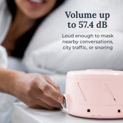 Máquina YOGASLEEP Dohm Classic en uso en habitación creando privacidad sonora