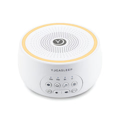 YOGASLEEP Dreamcenter frontal mostrando controles y beneficio de bloqueo de ruido