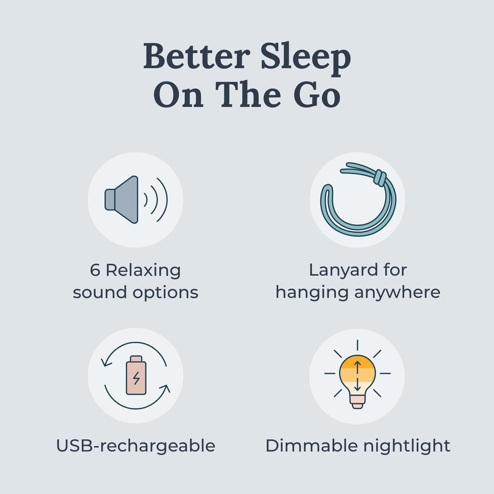 YOGASLEEP Travel Mini en la palma de la mano para confirmar tamaño portátil