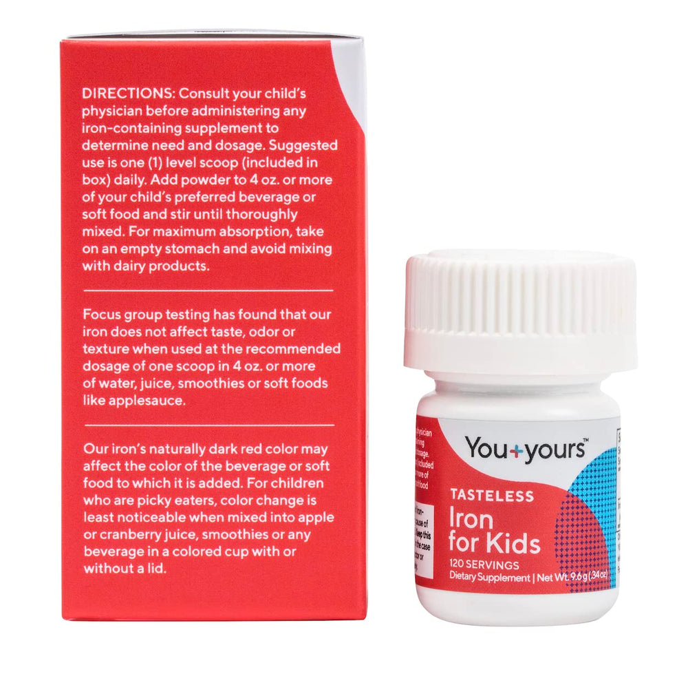 You+yours etiqueta con información de ingredientes y dosis visibles