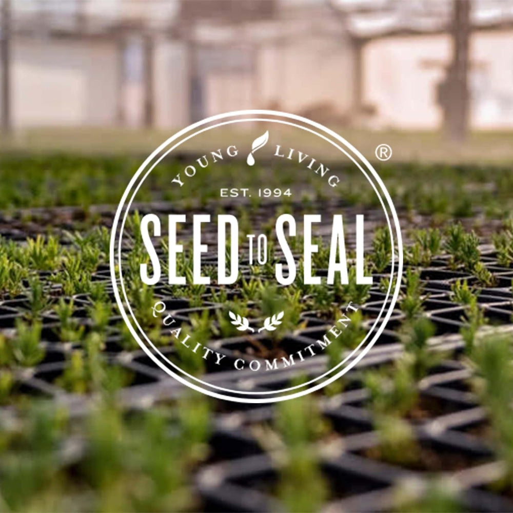 Young Living etiqueta Seed to Seal, garantía de calidad visible