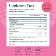 Youtheory B12 B6 packets ready to mix for raspberry flavor energy support.