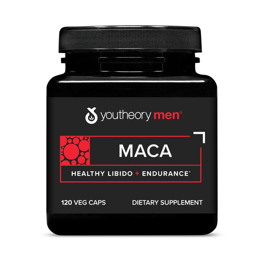 Youtheory Maca para hombres, botella, posible impulso de energía para el día a día