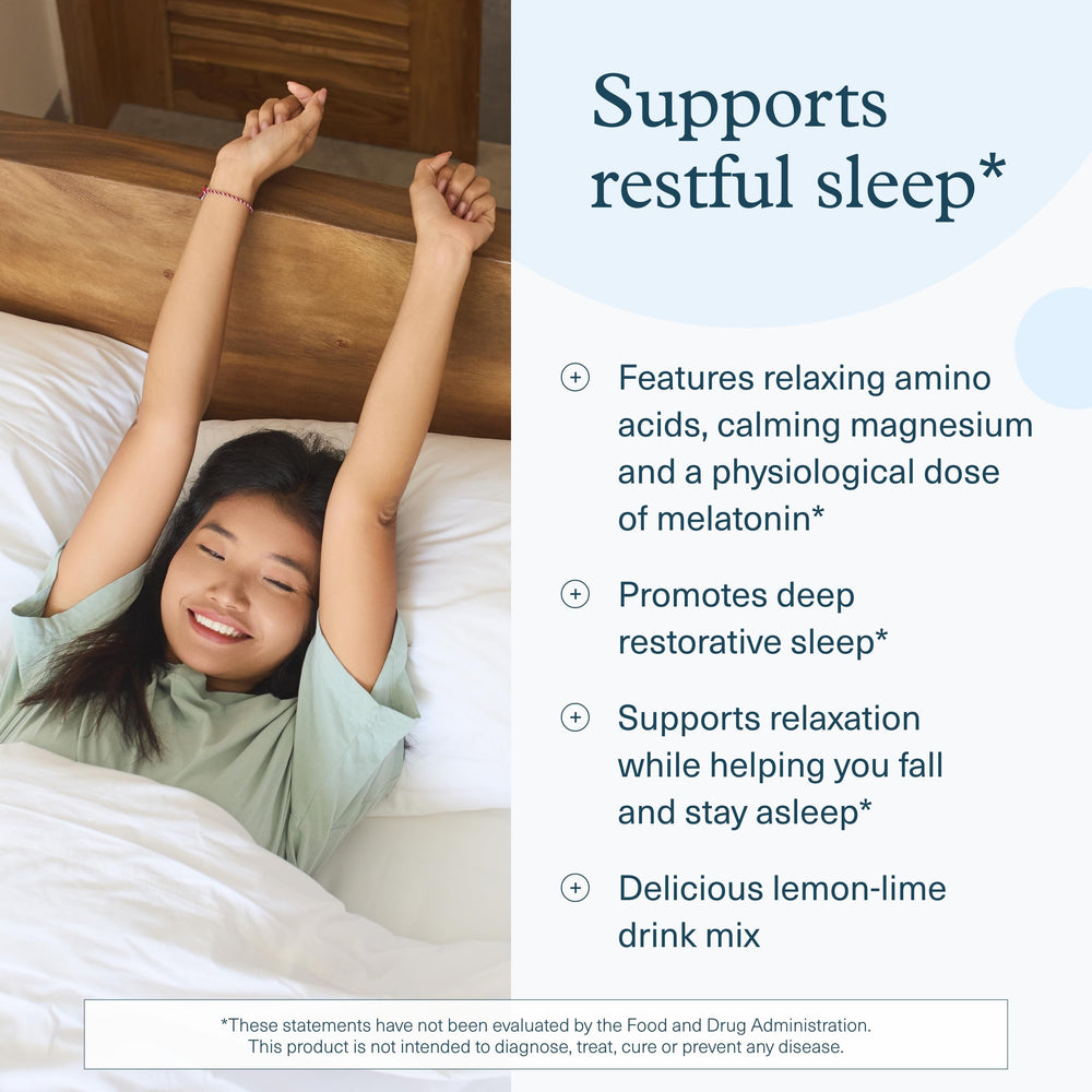 Etiqueta de Youtheory Sueno Polvo Nocturno con lista de ingredientes.