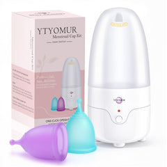 YTYOMUR esterilizador frontal mostrando kit y copas, limpieza rápida