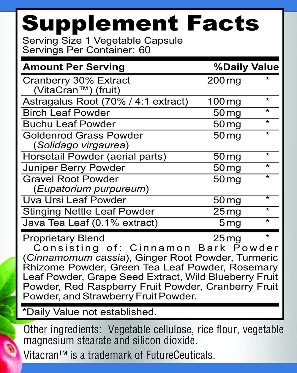 YUMMYVITE etiqueta con lista de ingredientes y certificaciones visibles