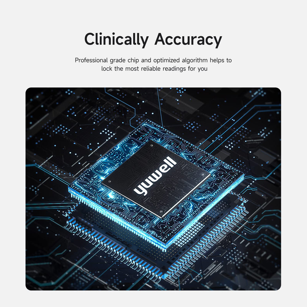yuwell caja y manual mostrando información y accesorios incluidos