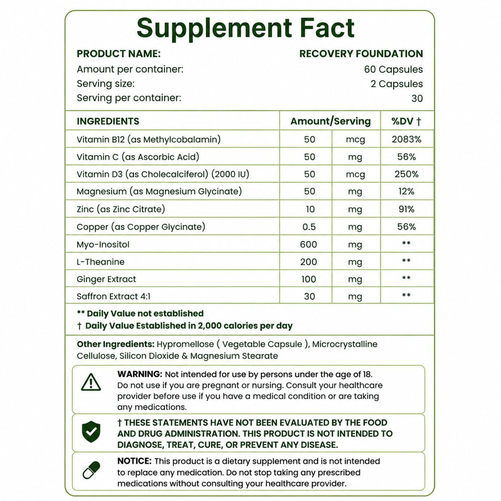 Zafira Organics etiqueta nutrimental destacando ingredientes y dosificación