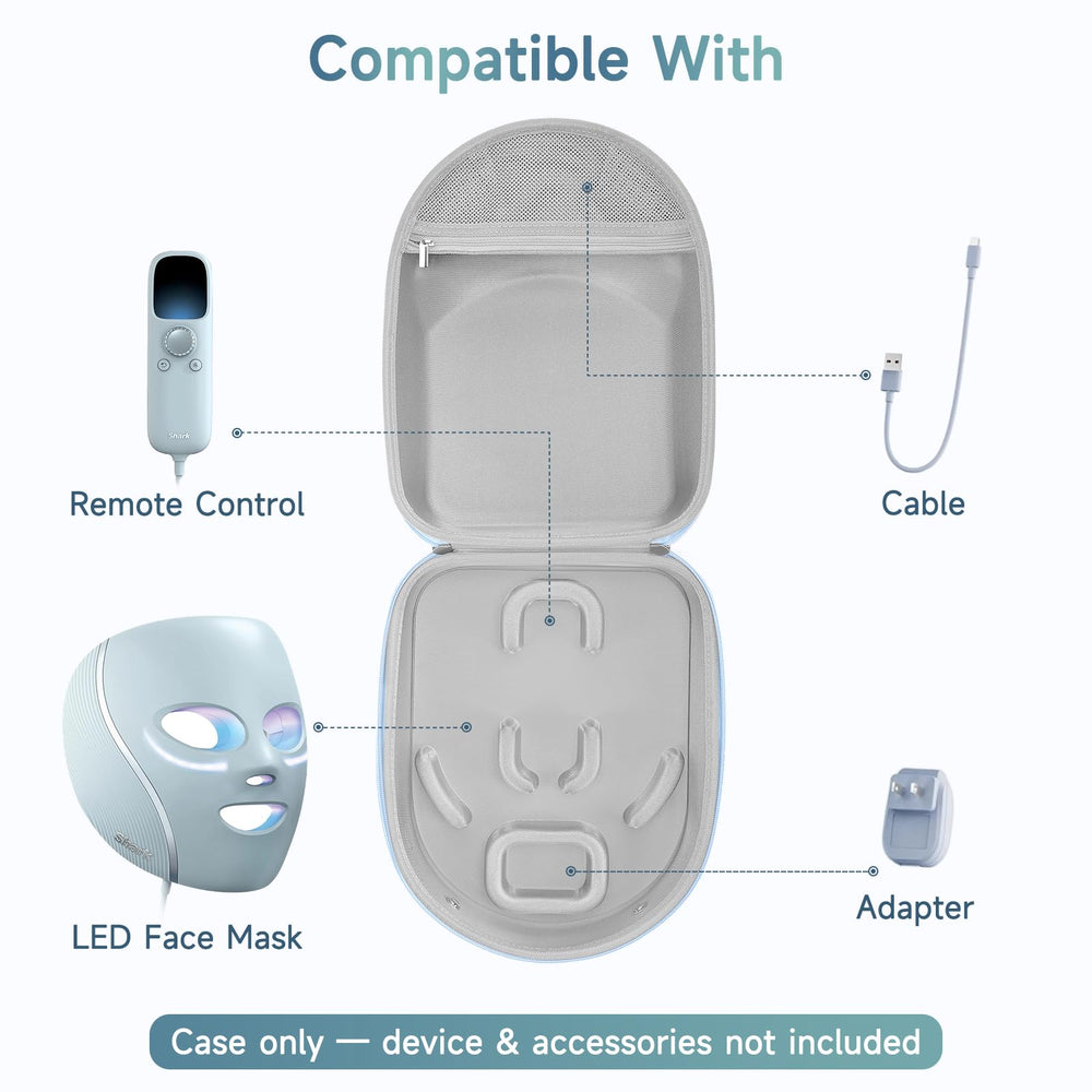 Interior del estuche Zalirium para mascarilla CryoGlow, organización segura.