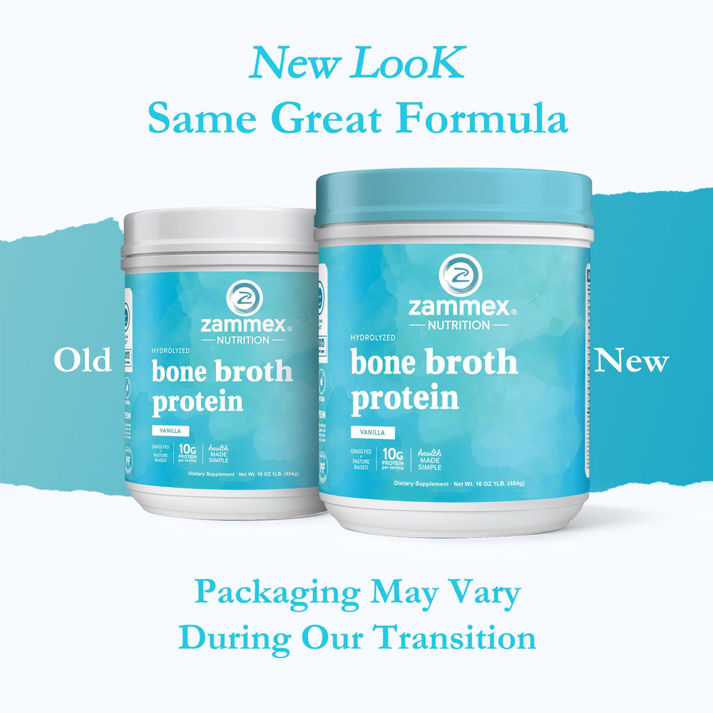 Zammex polvo de caldo de hueso vertido en shaker para una mezcla suave