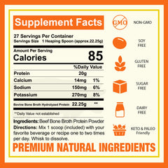 Polvo de caldo de huesos Zammex mezclándose en un vaso para una ingesta rápida
