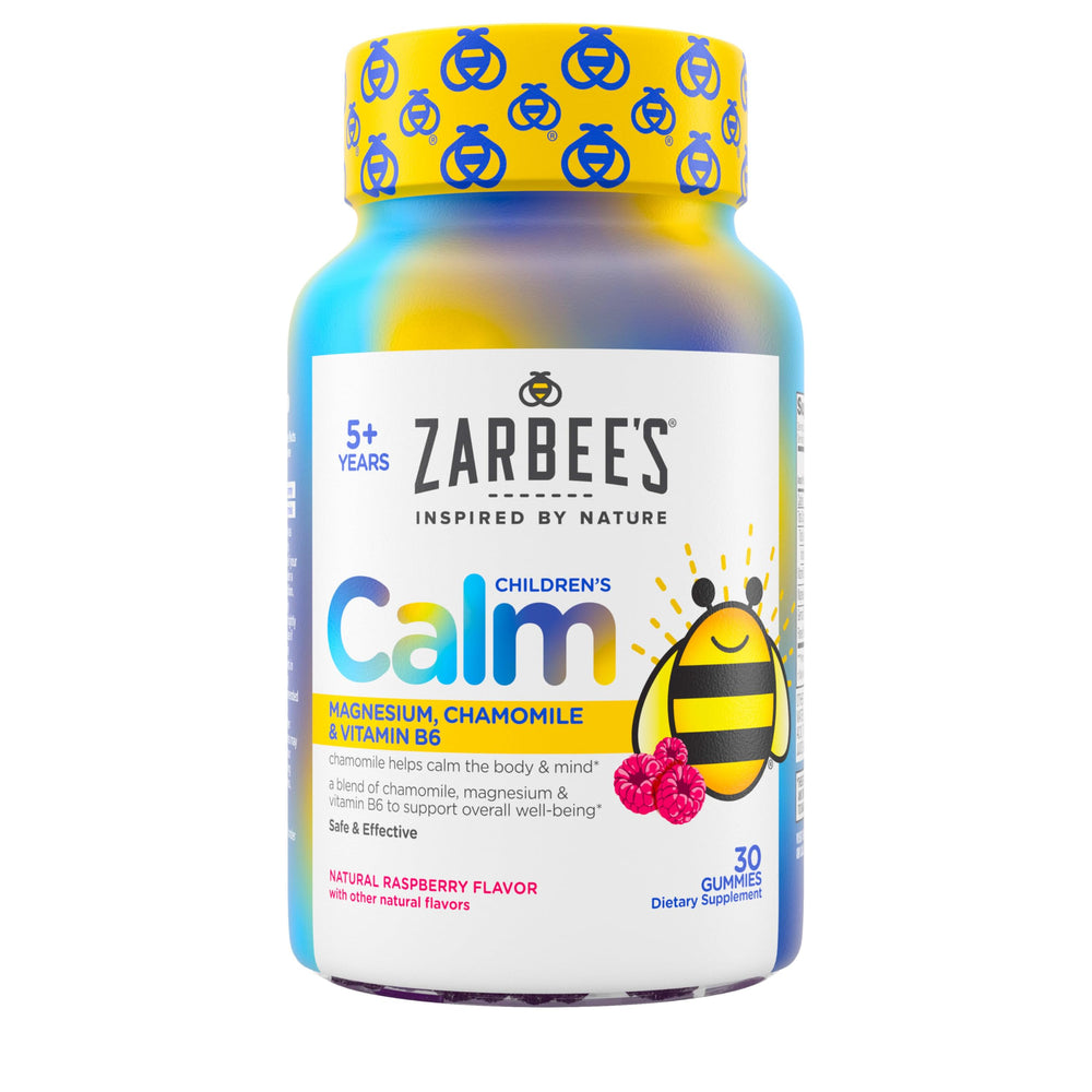Zarbee's frasco frontal con gomitas calma magnesio, presenta confianza visual