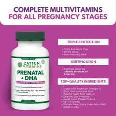 Zaytun Vitamins en escena lifestyle con mujer embarazada tomando su suplemento diario