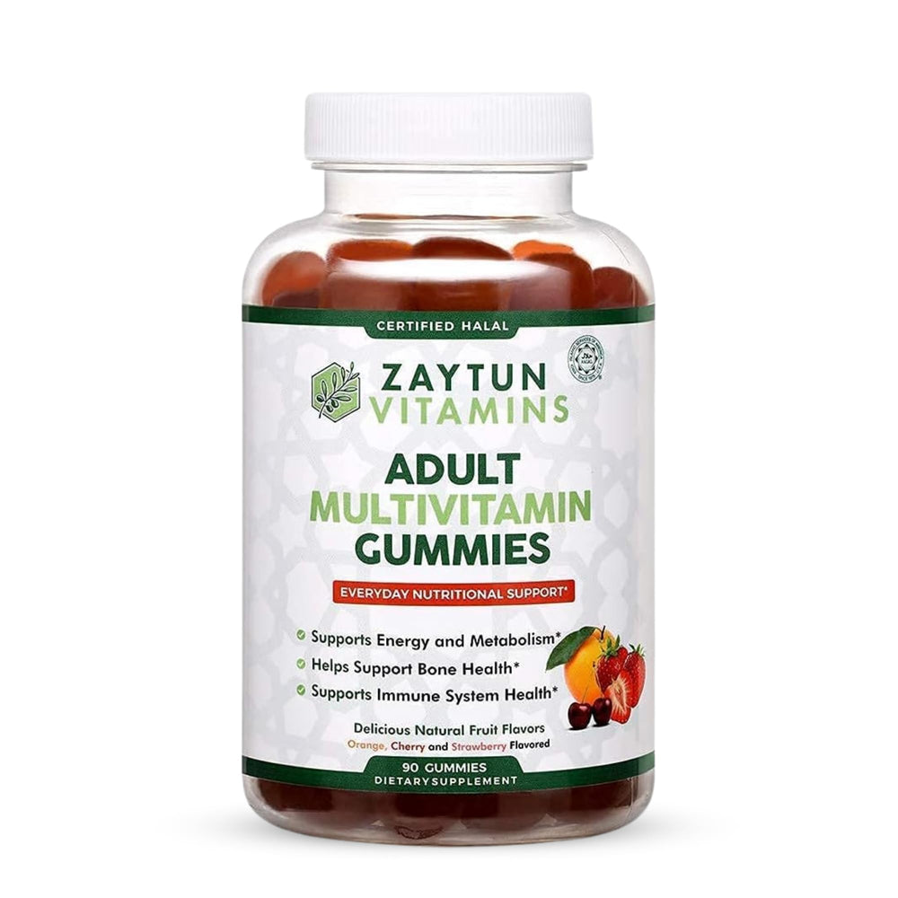 Zaytun Vitamins frente del envase mostrando certificación Halal y beneficios