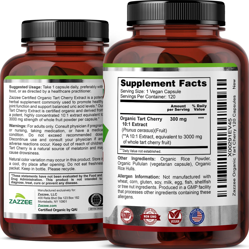 Zazzee cerezas Montmorency frescas resaltando origen natural del extracto