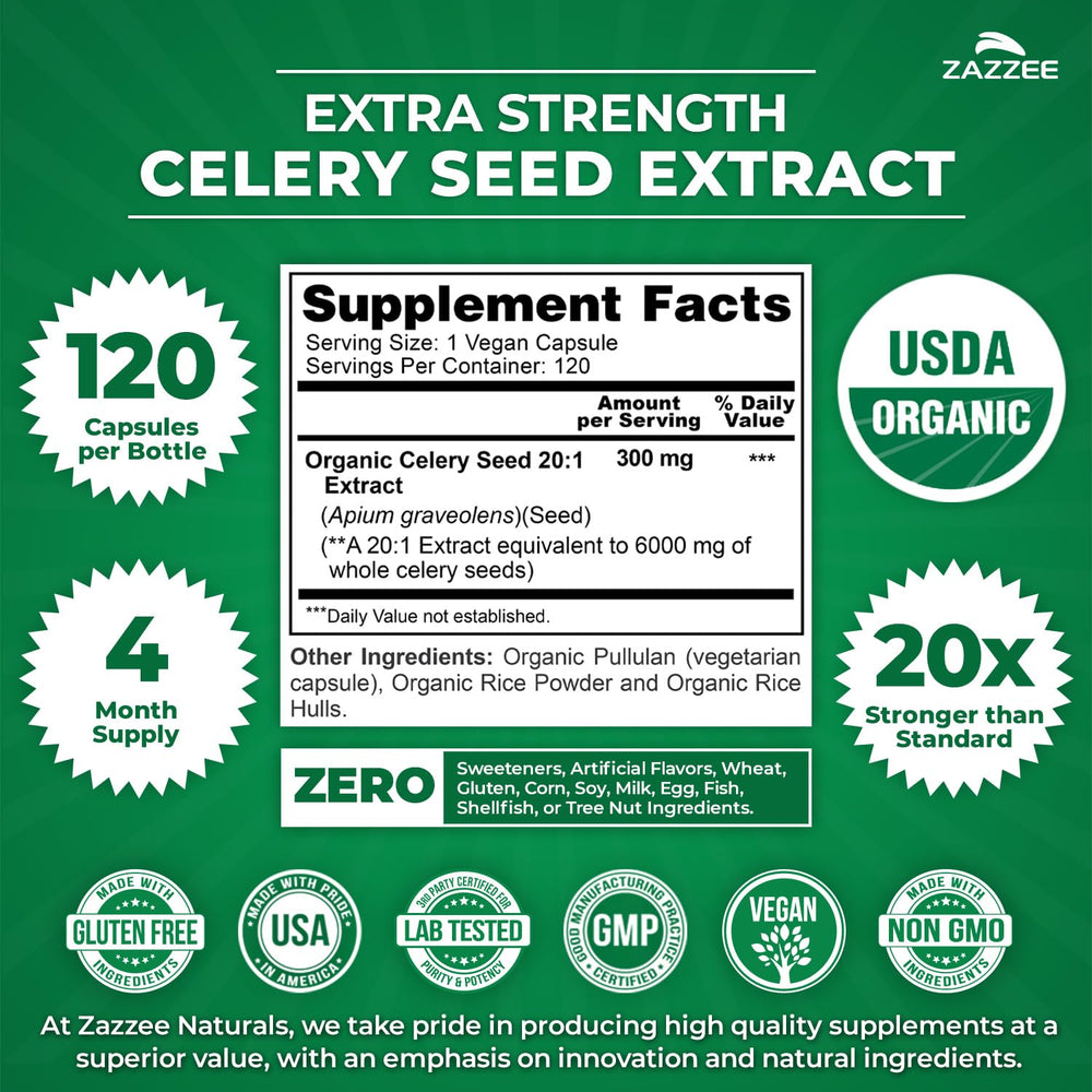 Zazzee etiqueta con sello USDA Organic y datos claros