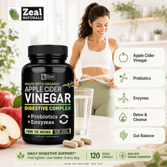 Zeal Naturals etiqueta informativa con dosis y certificación GMP visible