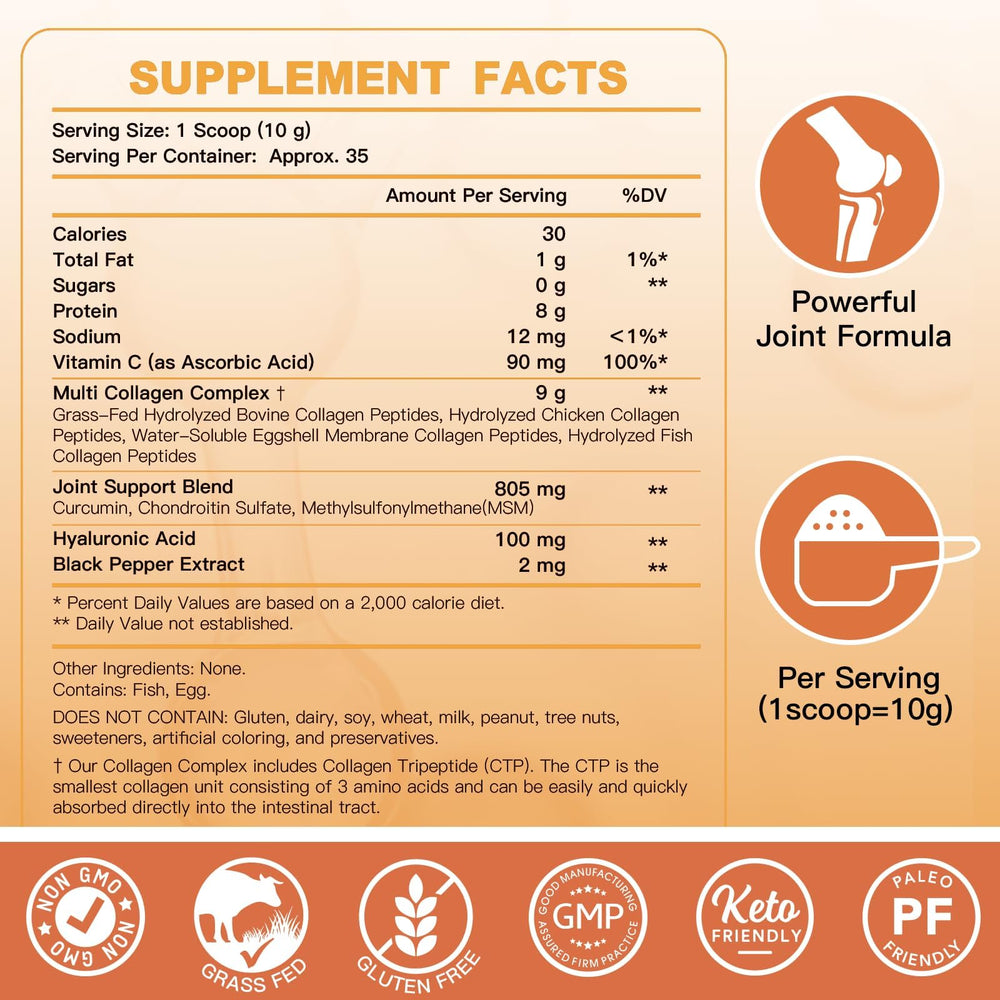 Mezcla de colágeno en bebida para cuidado diario de piel y cabello.