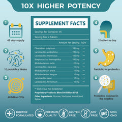ZEBORA probióticos para hombres, etiqueta de 60 mil millones de cultivos vivos, soporte digestivo.