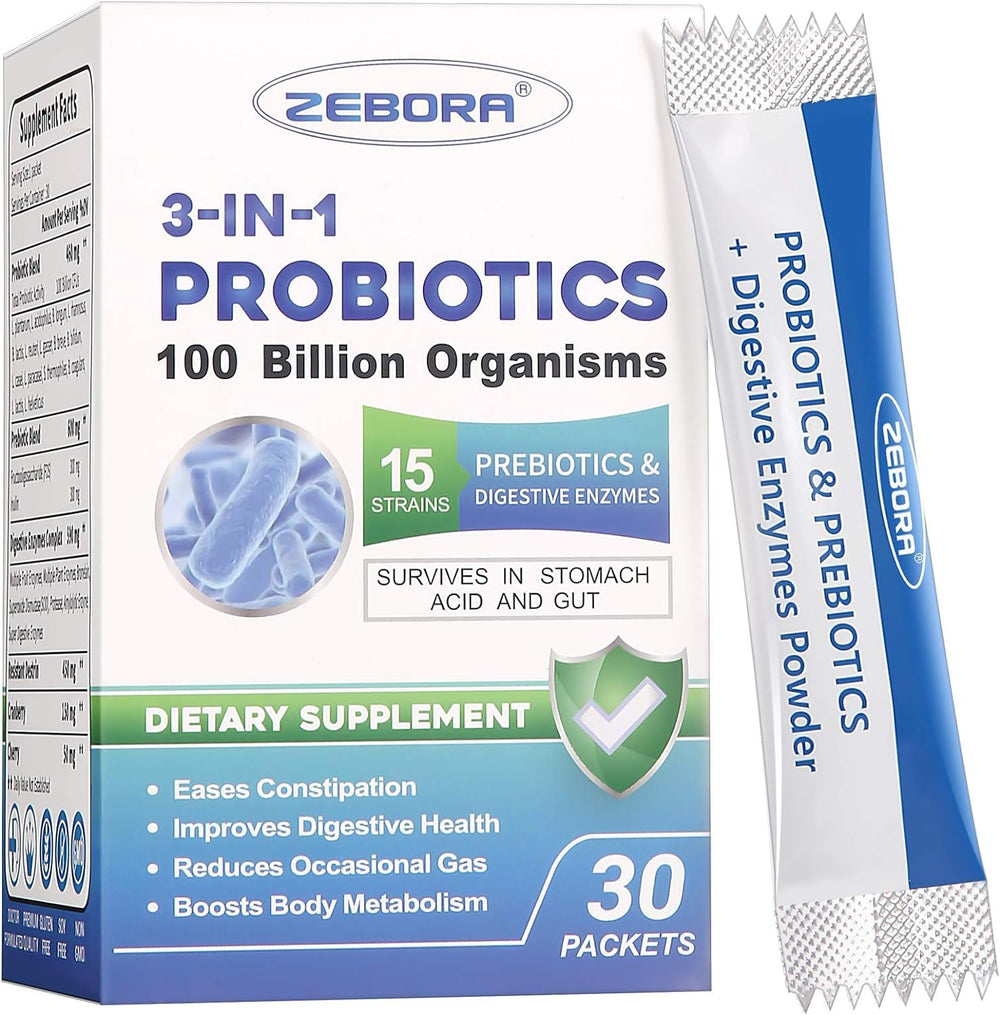 ZEBORA Probiotics: caja de empaque para un inicio cómodo del soporte digestivo