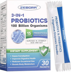 ZEBORA Probiotics: caja de empaque para un inicio cómodo del soporte digestivo